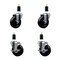 Service Caster 4'' Soft Rubber Wheel Swivel 1-3/8'' Expanding Stem Caster Set 2 Brakes, 4PK SCC-EX20S414-SRS-2-TLB-2-138 - alternate 1